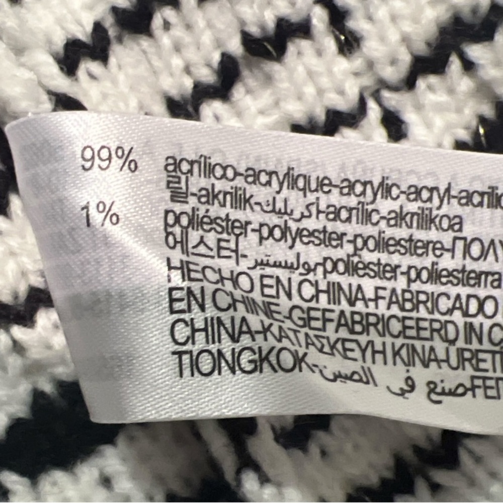 ZARA Tweed Knit Cardigan Black White Gold Button Womens Small NWT - Picture 8 of 8